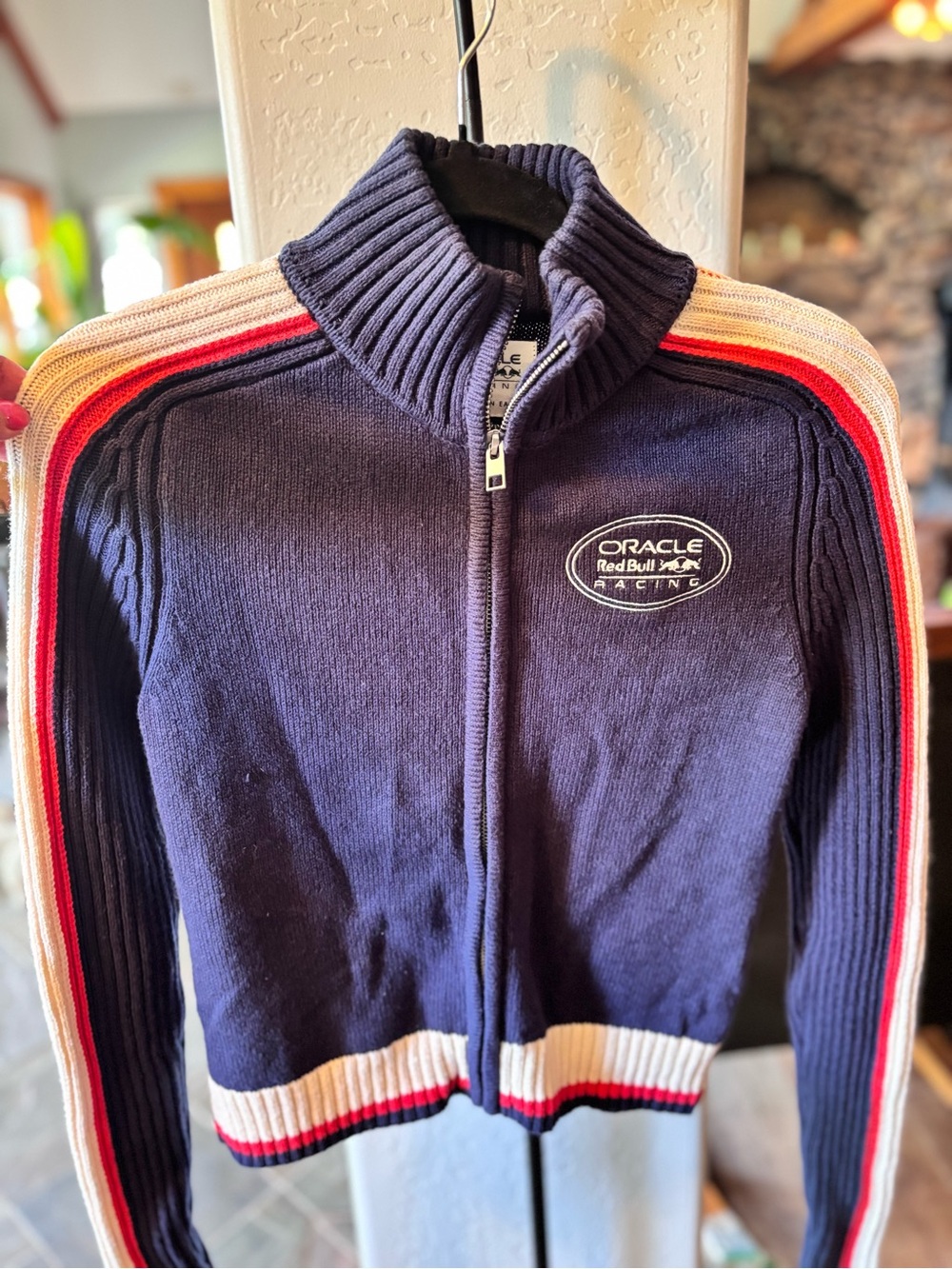 Oracle Red Bull Racing x American Eagle Zip Up Sweater Navy F1 Womens Sz S